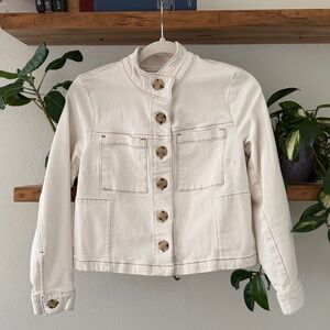 J. Jill Cream Button-Front Jean Jacket